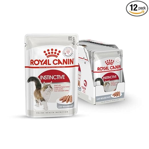 Royal Canin Instinctive, Adult Cat Food, 85 Grams, Pack of 12 Sachet, Wet Food, Supports Active Behavior, Urinary Tract Health & Renal Health, Instinctively Preferred - View 1