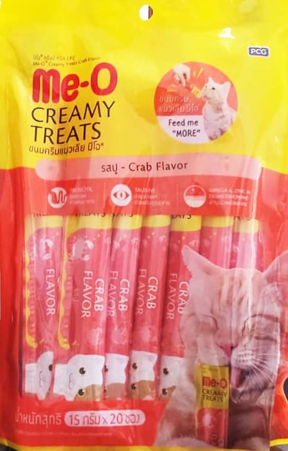 Me-O All Life Stages Creamy Cat Treat Crab Flavor (Pack of 20 Sticks)