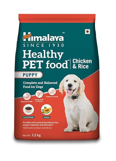Himalaya Healthy PET Food for Puppies | Chicken & Rice | 1.2kg | Complete & Balanced Nutrition with Black Pepper, Oats & Papaya