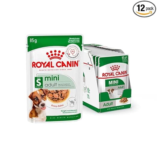 Royal Canin Mini Adult Dog Food, 85 Grams, Pack of 12 Sachet, Supports Weight Management, Strong Bone and Joint Health, Provides Optimal Health Support