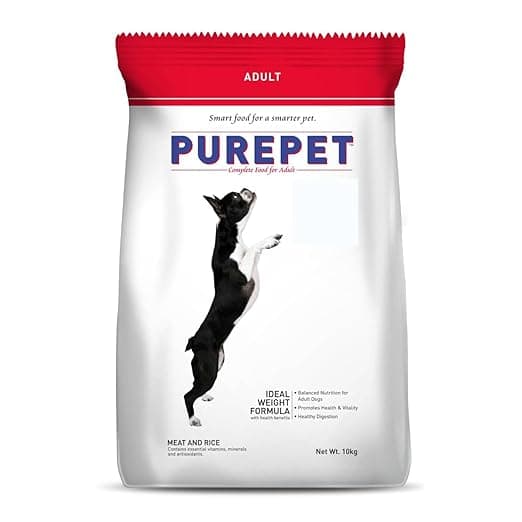 Purepet Adult Dry Dog Food 10kg | Meat & Rice Flavour | Promotes Health & Vitality | Immune Support | Healthy Digestion | Nutrient Rich