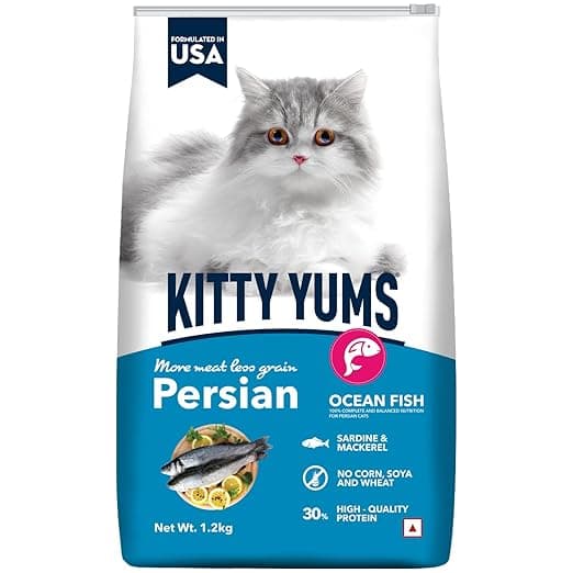 Kitty Yums Adult Persian Dry Cat Food 1.2kg Pack | Ocean Fish Flavour | Develop Strong Bones | Strong Immune System | Strong Vision Development Support Digestive Health - View 1