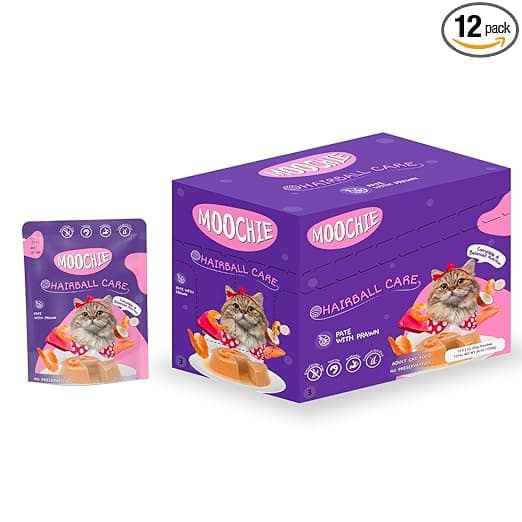 PETS EMPIRE Moochie Cat Pate with Prawn (85g X 12) Tasty Wet Cat Food, No Artificial Flavours Cats Food with Prawn & Taurines, Non-Pets EMPIREVegetarian Cat Foods Pouch for Adult Cats - View 1