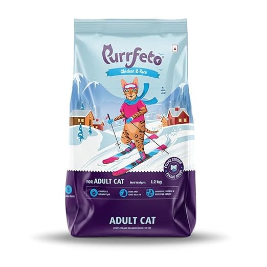 Adult Dry Cat Food | Chicken & Rice | 1.2 kg Ingredients |40% Reduction in Urinary Track Diseases |Anti Hairball Formula |Healthy Skin & Coat |Improves Digestive Health