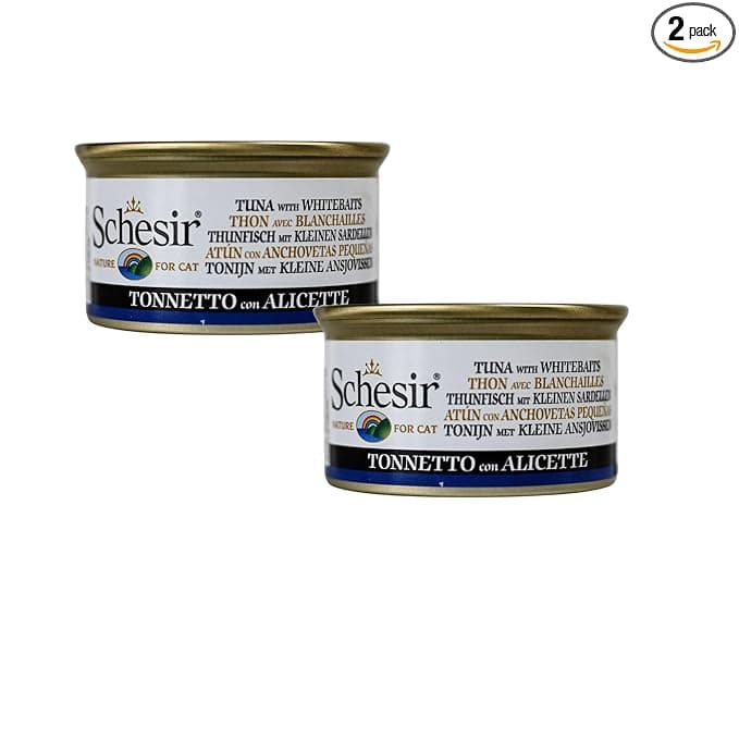 Schesir Tuna in Jelly with Whitebaits - Premium Wet Cat Food Natural Tuna & Whole Whitebaits High-Protein & Omega-Rich for Adult Cats Supports Skin, Coat & Digestion,85g (Pack of 2) - View 1