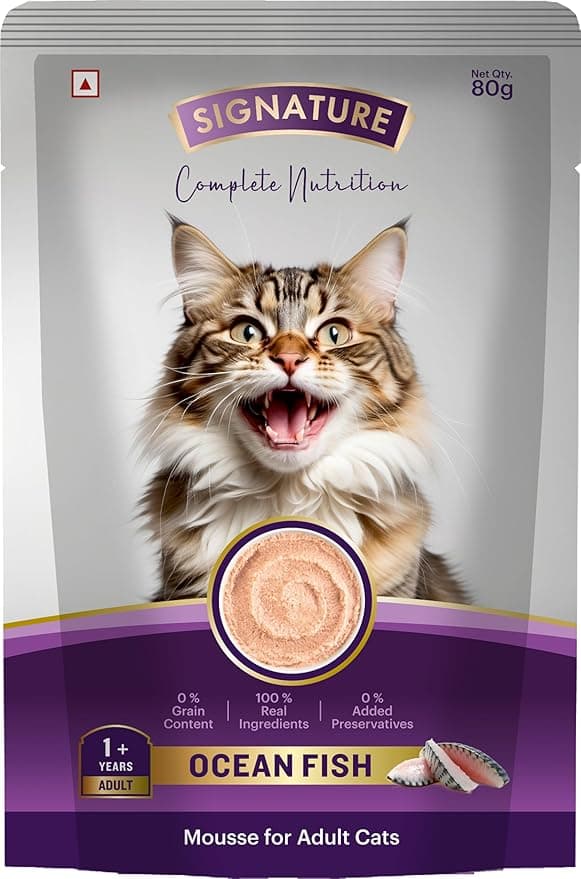 Grain Zero Adult Cat Wet Mousse 80g | Ocean Fish | Rich in Protein | Promotes Hydration & Easy to Digest | Grain Free | No Artificial Flavours | Packed with Essential Vitamins & Antioxidants - View 1