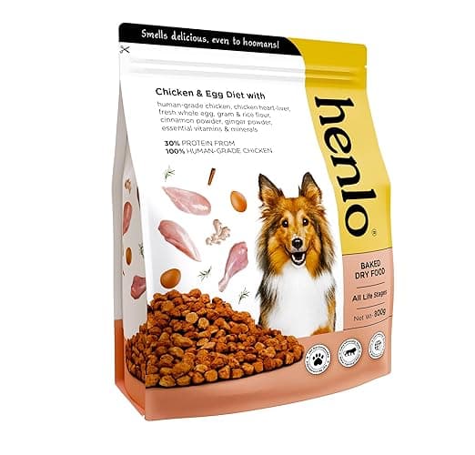 Henlo Chicken and Egg Baked Dry Dog Food for Adult and Puppy Dogs | 800G | 100% Human-Grade Ingredients | Nutritionally Balanced Healthy Dog Food