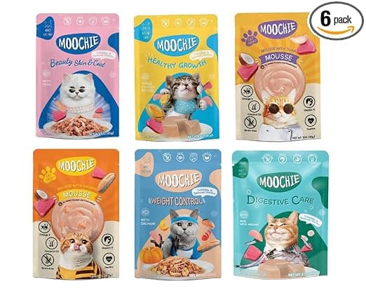 MOOCHIE Wet Cat Food Grain-Free Gravy Cat All Mix Flavour for Cat Food (6 x 85g) Wet Variety Pack Natural and Grain-Free with No Artificial Flavours - View 1