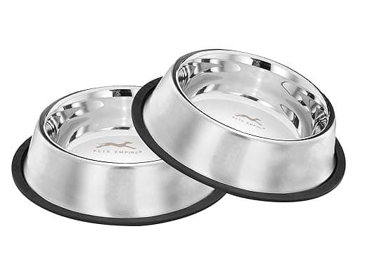 Pets Empire Stainless Steel Dog Bowl, Dog Food Bowl, Dog Feeding Bowl, Medium (Set of 2 x 700ml) - View 1