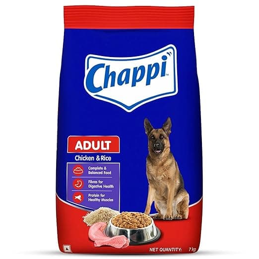 Chappi Adult (1+ Years) Dry Dog Food, Chicken & Rice, 7 kg, Complete and Balanced Food for Adult Dogs