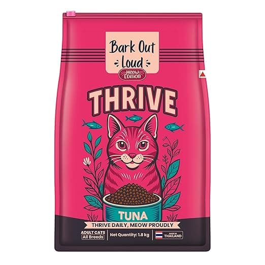 Thrive - Bark Out Loud Real Tuna Fish Dry Cat Food | Antioxidants, Omega, Multivitamins | Yucca for Digestion 1.8 Kg