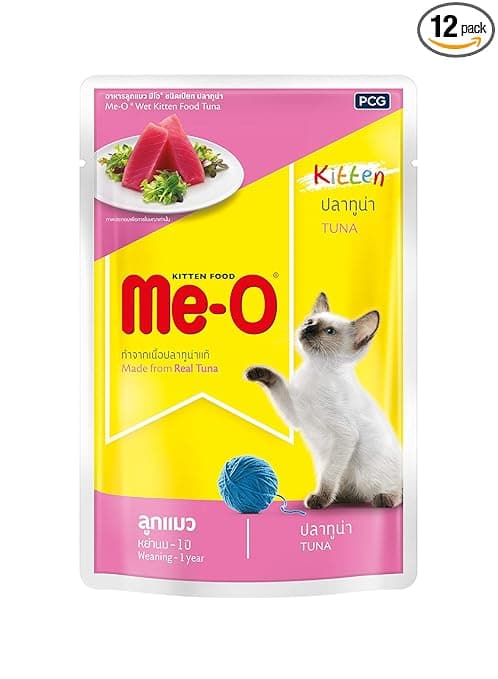 Me-O Wet Kitten Food, Tuna in Jelly 80 G (Pack of 12, 960 G) - View 1