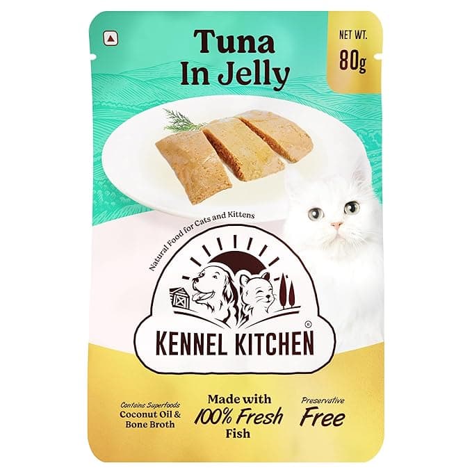 Kennel Kitchen Tuna in Jelly,12 x 80g Each. Grain Free Wet Cat Food for Adults and Kittens, - View 1