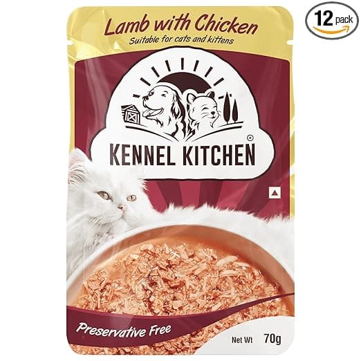 Kennel Kitchen Lamb with Chicken in Gravy, 70g (Pack of 12) | Wet Cat Food for Adult Cats and Kittens | Premium Cat Gravies with Natural Ingredients | Preservative Free - View 1