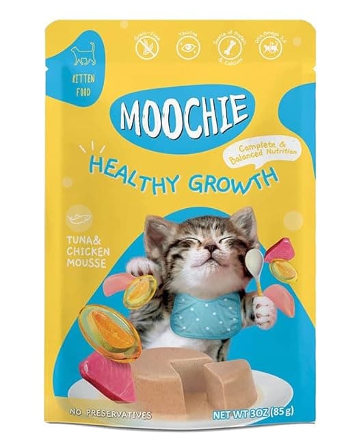 Moochie Healthy Growth cat Food Treat Chicken and Tuna Mousse Gravy 85g - View 1