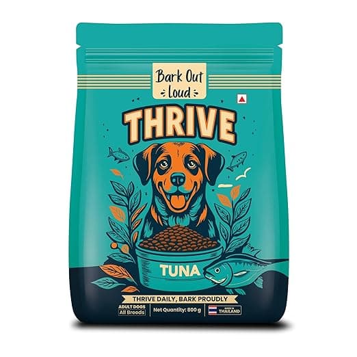 Thrive- Bark Out Loud Real Tuna Fish Dry Dog Food | Antioxidants, Omega, Multivitamins | Yucca for Digestion (800 gm)